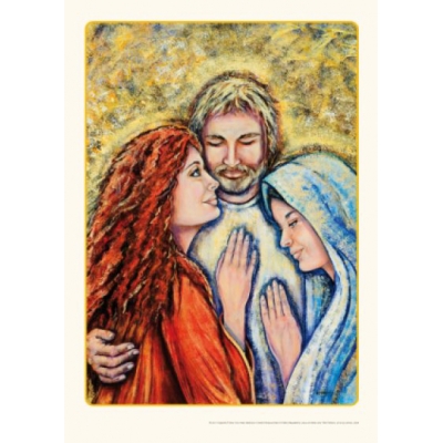 Poster - Drie-eenheid Maria Magdalena, Jezus en Maria (A3 verticaal)